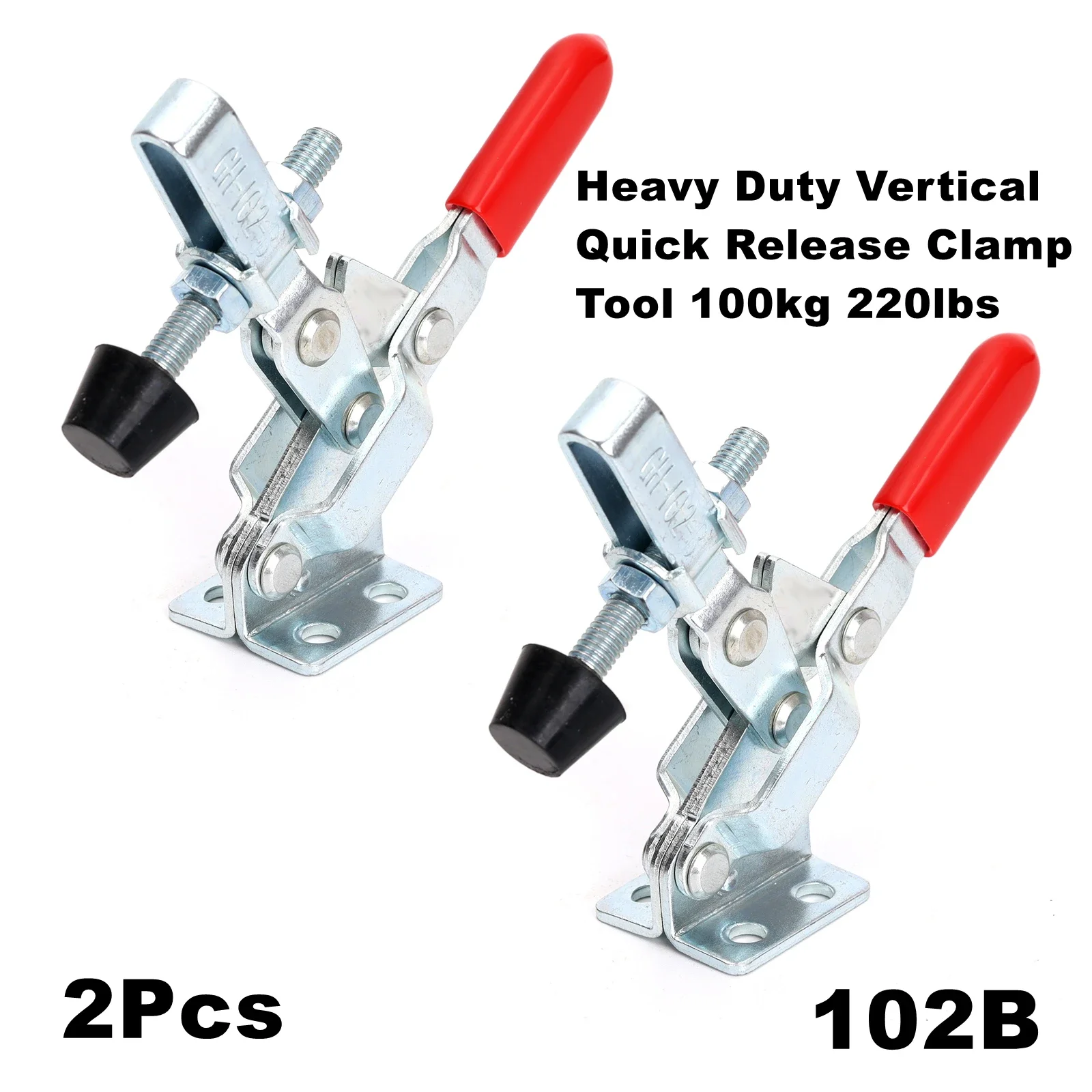 2Pcs/Lot Heavy Duty Vertical Quick Release Clamp Tool 100kg 220lbs Fixed Toggle Clamp for Woodworking, Welding, Repair Bench