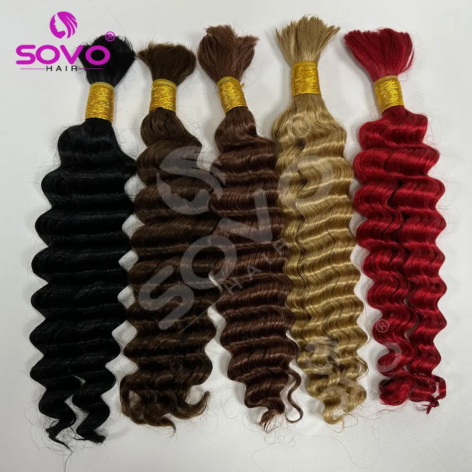 Bulk Braiding Hair Human Hair Deep Wave Brazilian Remy Hair No Weft Boho Braids Human Hair Extensions