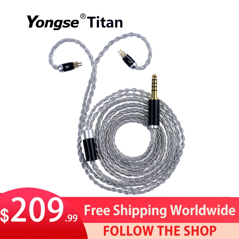 

Yongse Titan 8 Core HiFi Earphone Cable Silver Palladium Plating 3.5/2.5/4.4mm MMCX/0.78 2Pin For 7HZ Zero KATO Aria S12 Audio