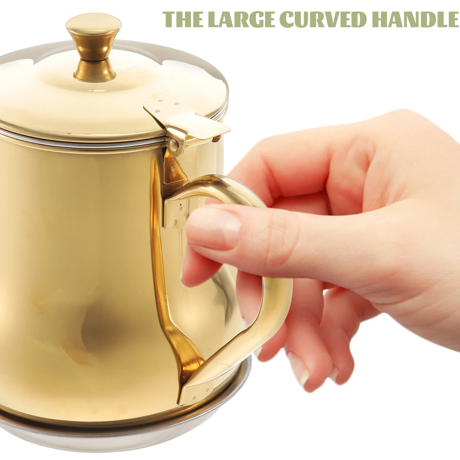

Stainless Steel Oil Dispenser Seasoning Pot Multi Function Vinegar Container Kitchen Home Restaurant Anti Scald Handle