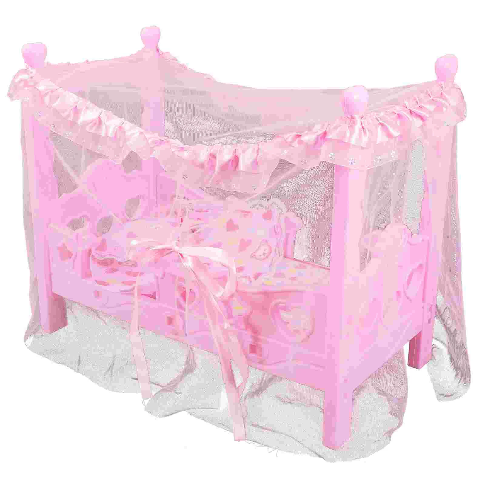 Princess Bed Toy Mini Girls Kids Pretend Play Baby Accessories Model House Furniture