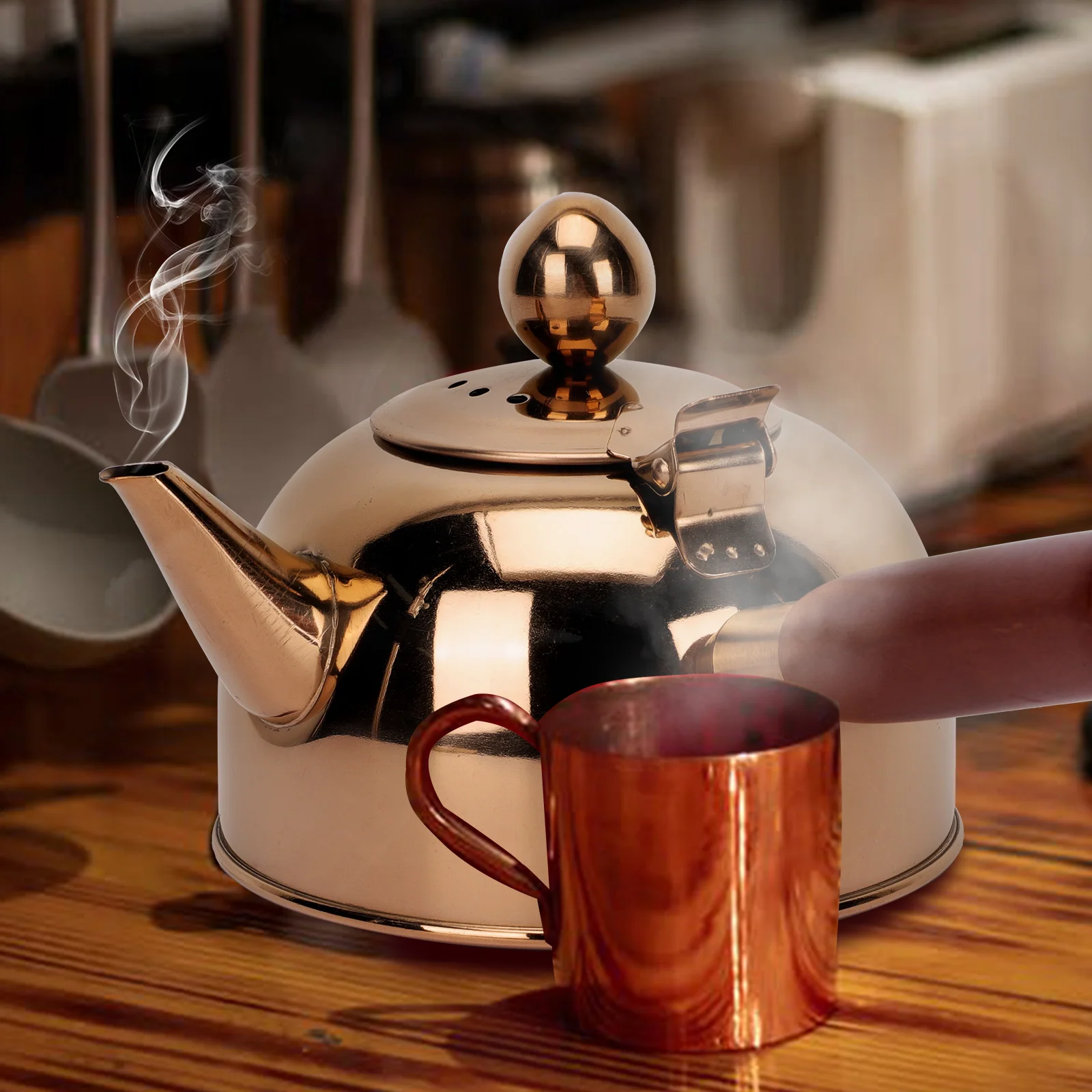 

Side Handle Teapot Stainless Steel Kettle Large Capacity Heat Resistant Practical Kitchen Supply Home Teakettle Premium