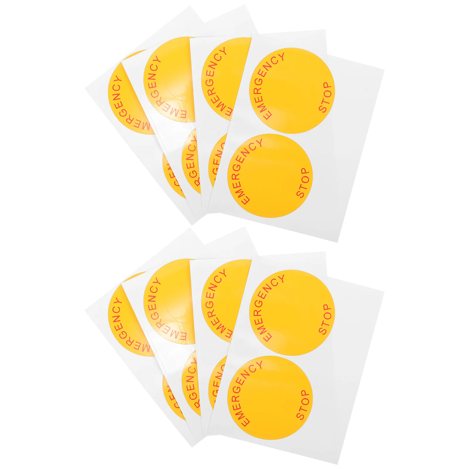 8 Sheets Emergency Stop Sign Decals Label Nail Stickers Applique Pvc Self-adhesive Machinery Warning