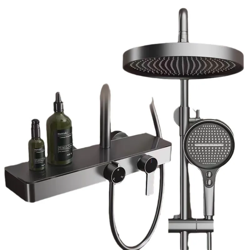 

Household, gun gray, third gear, shower set, hotel model, all copper.