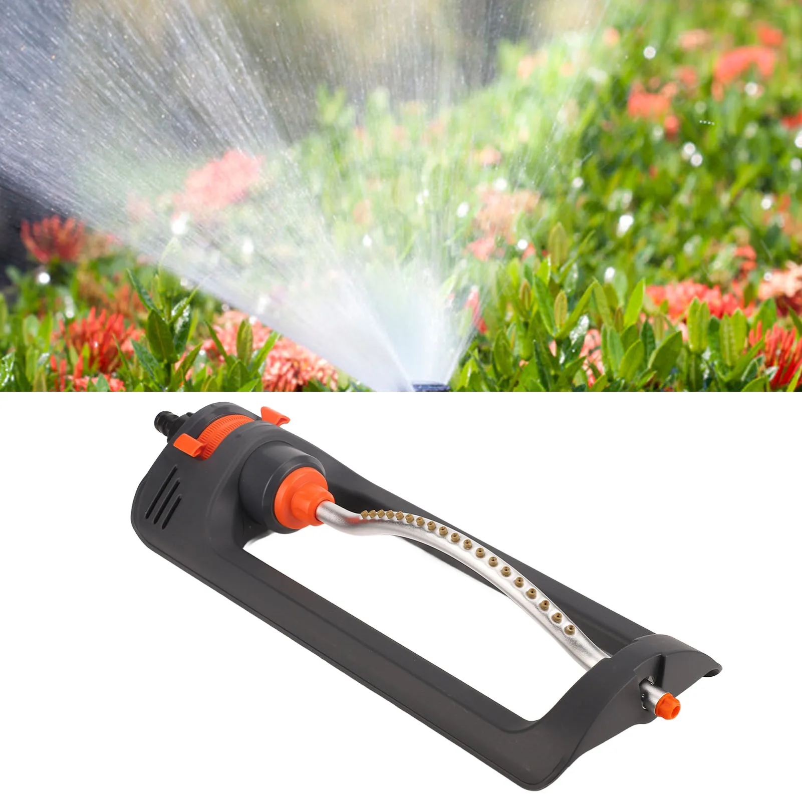 Oscillating Sprinkler 4 Modes Oscillating Lawn Sprinkler Adjustable Range Professional 19 Nozzle for Agricultural Irrigation