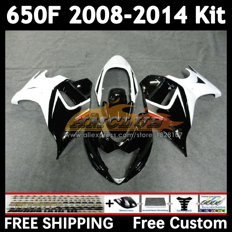 Body For SUZUKI GSXF 650 CC GSX650F white black 2008 2009 2010 2011 2012 2013 2014 23No.12 GSXF650 08 09 10 11 12 13 14 Fairing