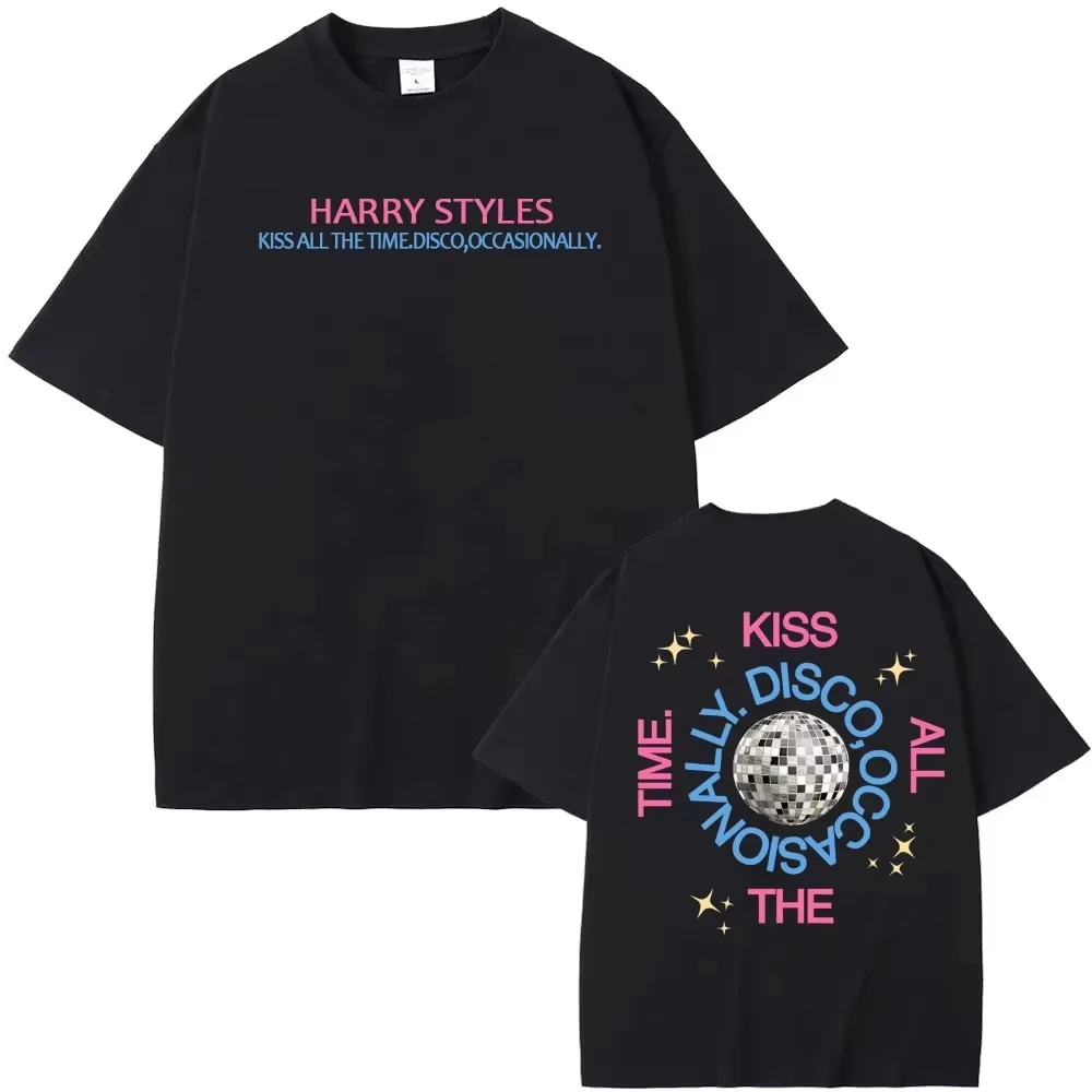 Nuevo álbum de Harry Styles: Kiss All the Time. Disco, camiseta unisex de algodón 100% ocasional, camiseta de verano con cuello redondo y manga corta, regalo para fanáticos