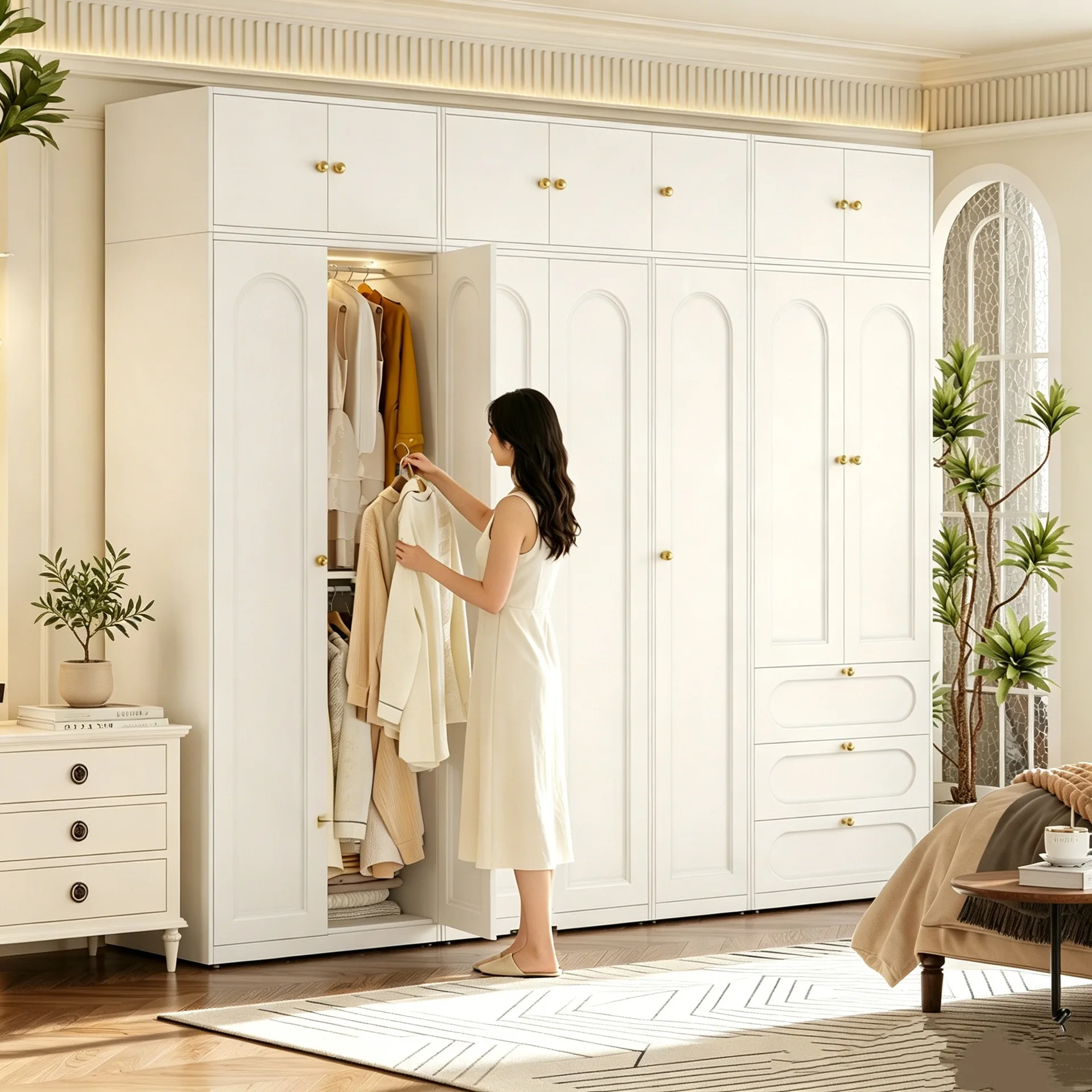 Combination Wardrobe Home Bedroom Children's Storage Wardrobe Rental Room Simple Hanger