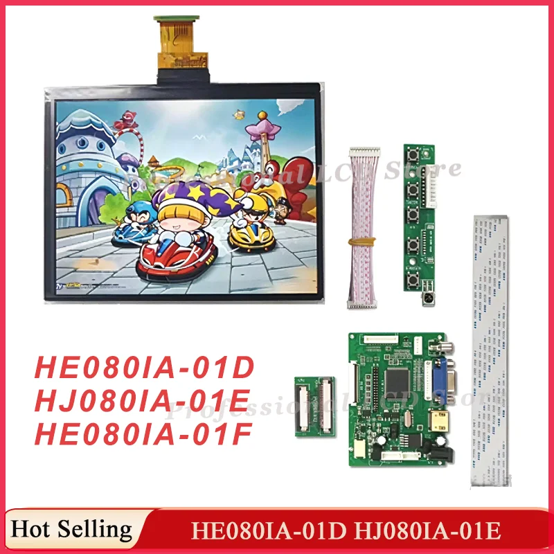 Original 8 Inch LCD HE080IA-01D HJ080IA-01E Screen 1024*768 HE080IA-01F Tablet HD LCD Display Screen With HDMI VGA Driver Board