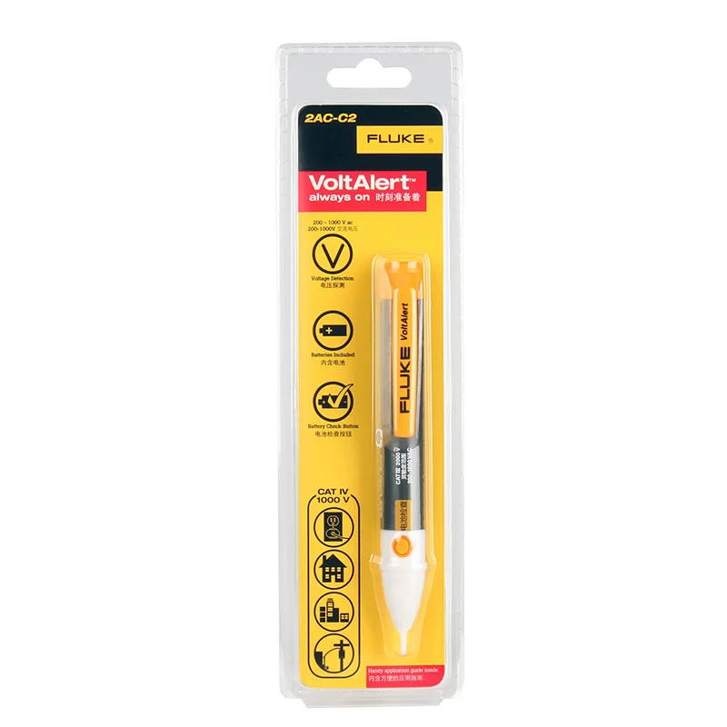 Voltalerta™detector de Tensão sem Contato Verificador Alerta do Volt da Pena 90v1000v 200-1000v Fluke2ac