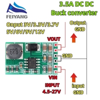 SM 3.5A DC-DC Converter Module Buck Step-Down Voltage Regulator Board 4.5V-27V to 3V 3.3V 3.7V 5V 6V 7.5 9V 12V DD2712sa