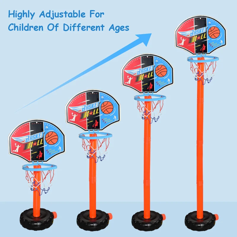 Basketball Playing Set Outdoor Sport Children Adjustable Stand Basket Holder Hoop Goal Game Mini Indoor Boy Kids Yard Game Toys