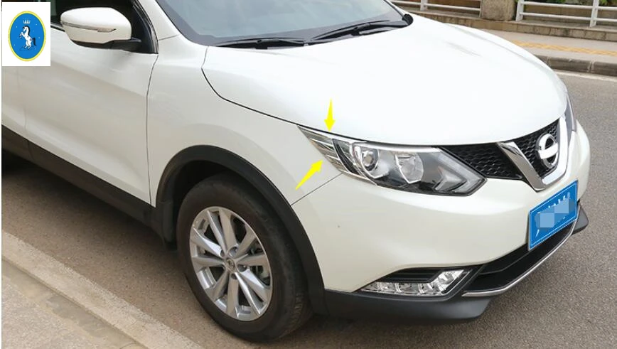 

Yimaautotrims Auto Accessory Front Head Lights Headlight Lamp Light Eyelid Cover Trim For Nissan Qashqai J11 2014 2015 2016 ABS