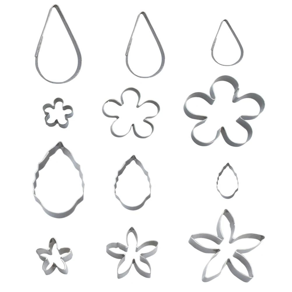 

12PCS Cookie Fruit Biscuit Mold Baking Tools Flower Shape Fruit Safe Stainless Steel Kitchen Supplies