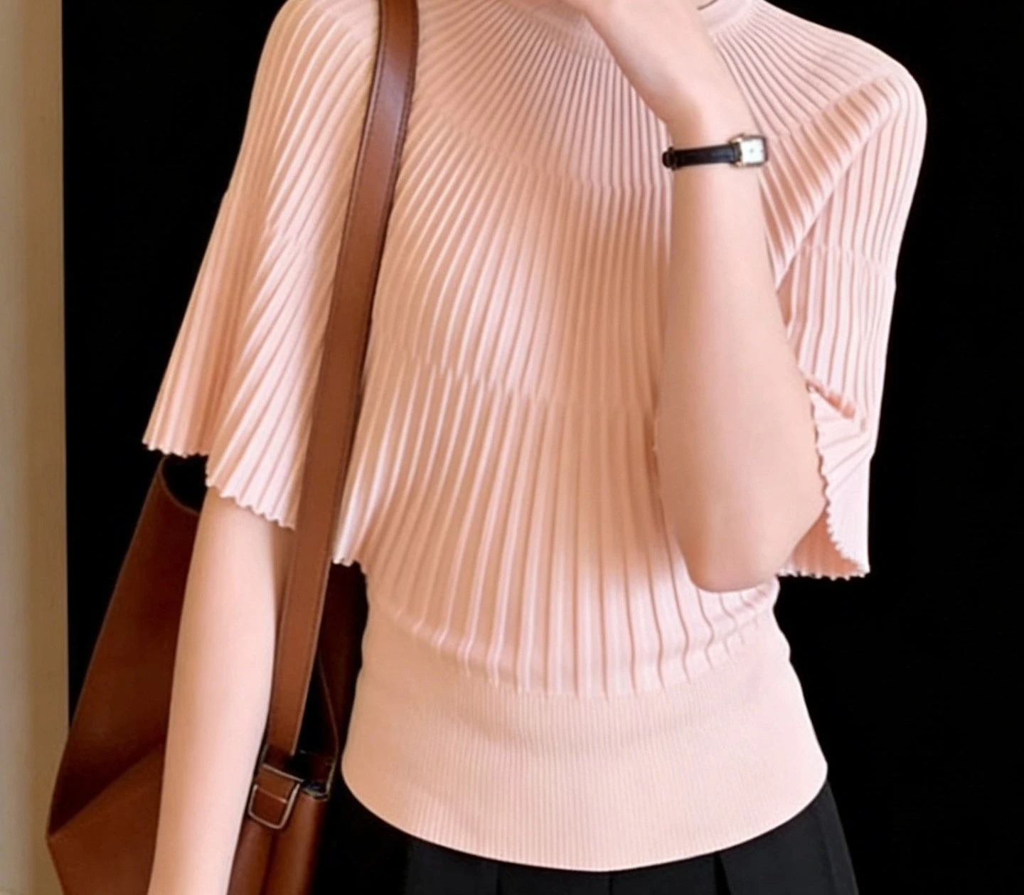 Gentle and Sophisticated Knitted Sweater for Women, Summer Shawl, Cloak, Bat Sleeves