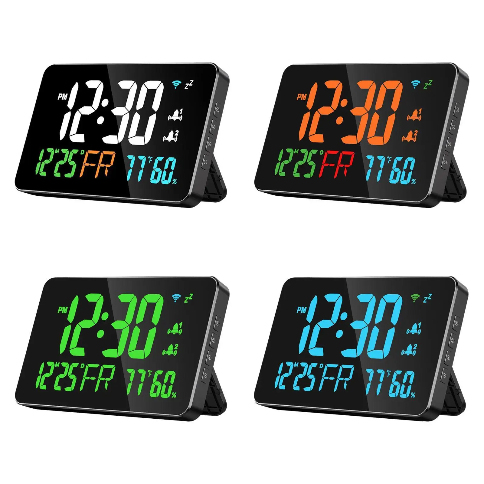 Digital Wall Clock Rectangle Alarm with Date for Bedroom Living Room Kitchen