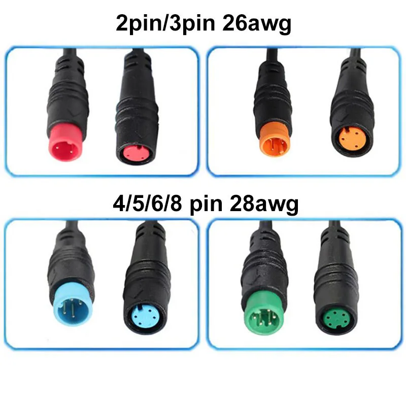 M8 2 3 4 5 6 8 Pin 1M E-Bike Geschwindigkeitssensor Stecker auf Buchse M/F Verlängerungskabel Elektrofahrrad Wasserdichter E-Bike-Draht – Detail 1