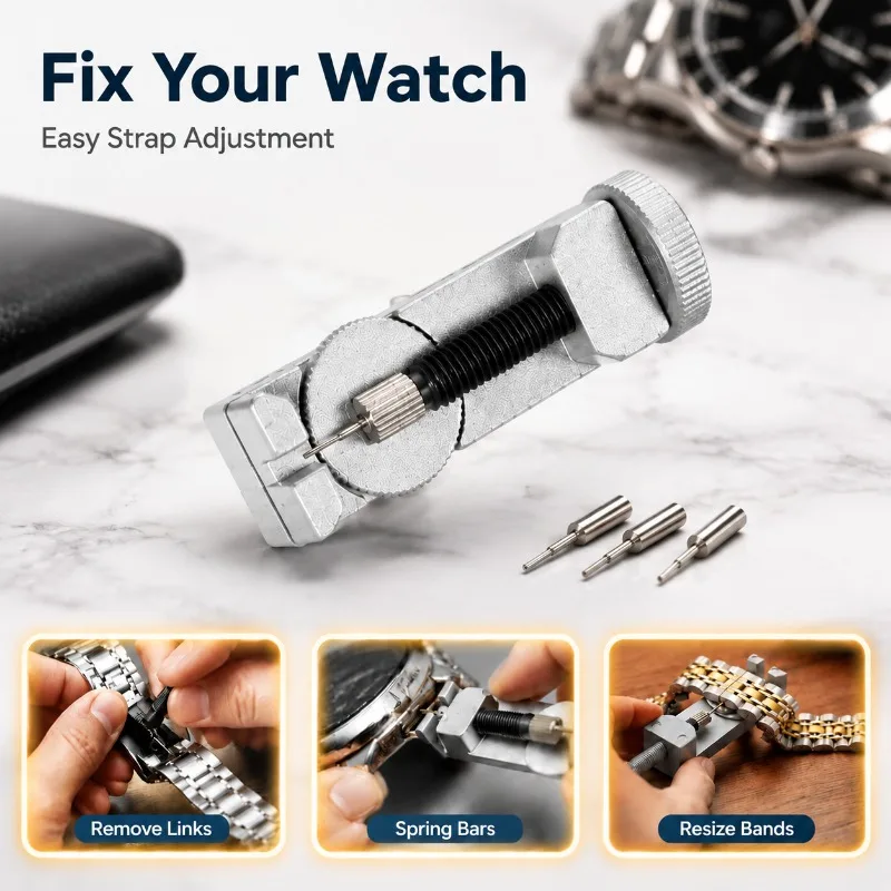 Metal Watch Link Remover Horological Maintenance Tool Wristband Sizing Device Bracelet Segment Regulator Steel Wriststrap