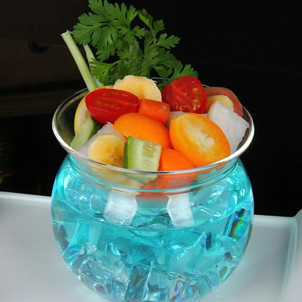 

Glass Bowl Food Serving Martini Glasses with Chiller Caviar Server Refrigerator Ice Chamber Household Salad Container Cocktail