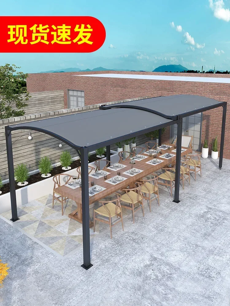 

Outdoor retractable awning parking shed outdoor mobile car awning household push-pull large retractable canopy