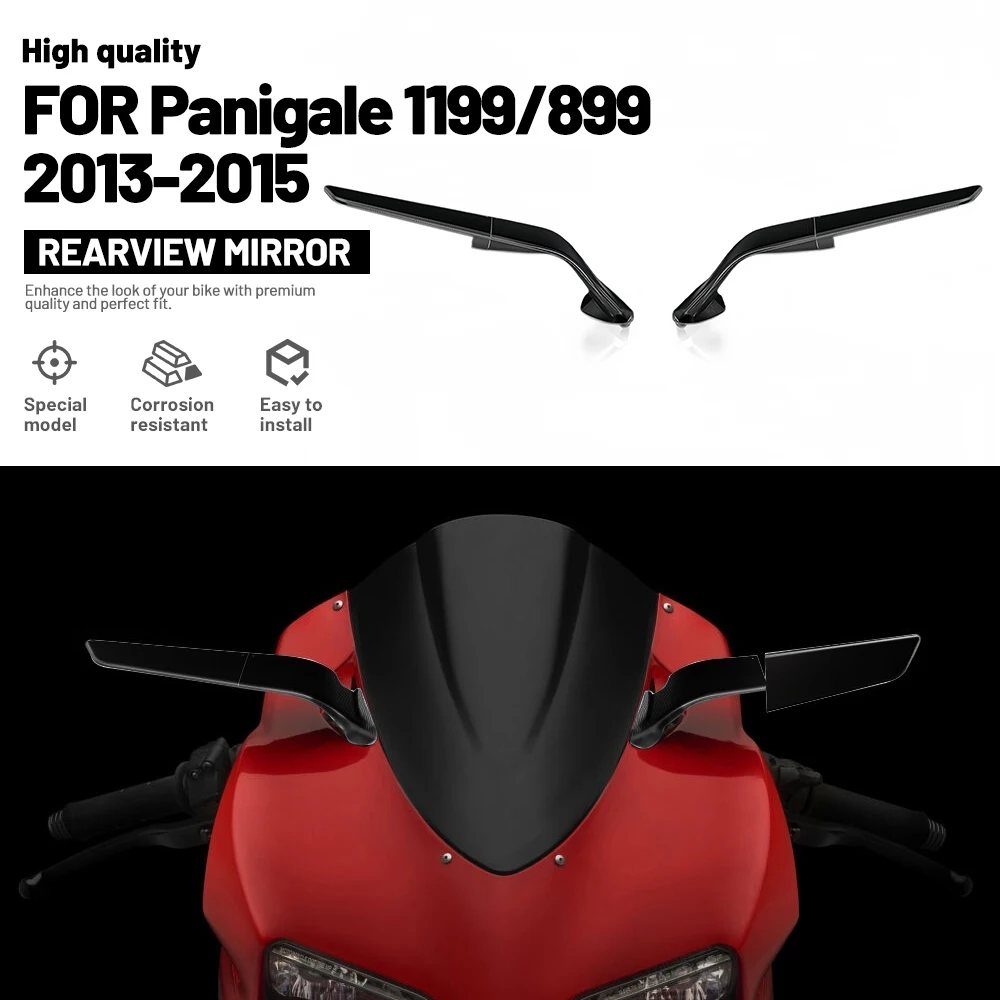 For Panigale 1199 PANIGALE 899 2013-2015 Motorcycle Rearview Mirror Stealth Sport Winglet Mirror Kits Adjustable Stealth Mirrors
