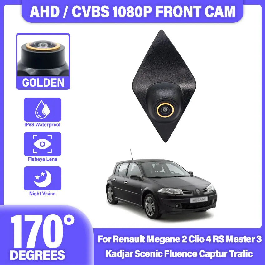 AHD 1080P 170° Car Front View Camera For Renault Megane 2 Clio 4 RS Master 3 Kadjar Scenic Fluence Captur Trafic Accessories
