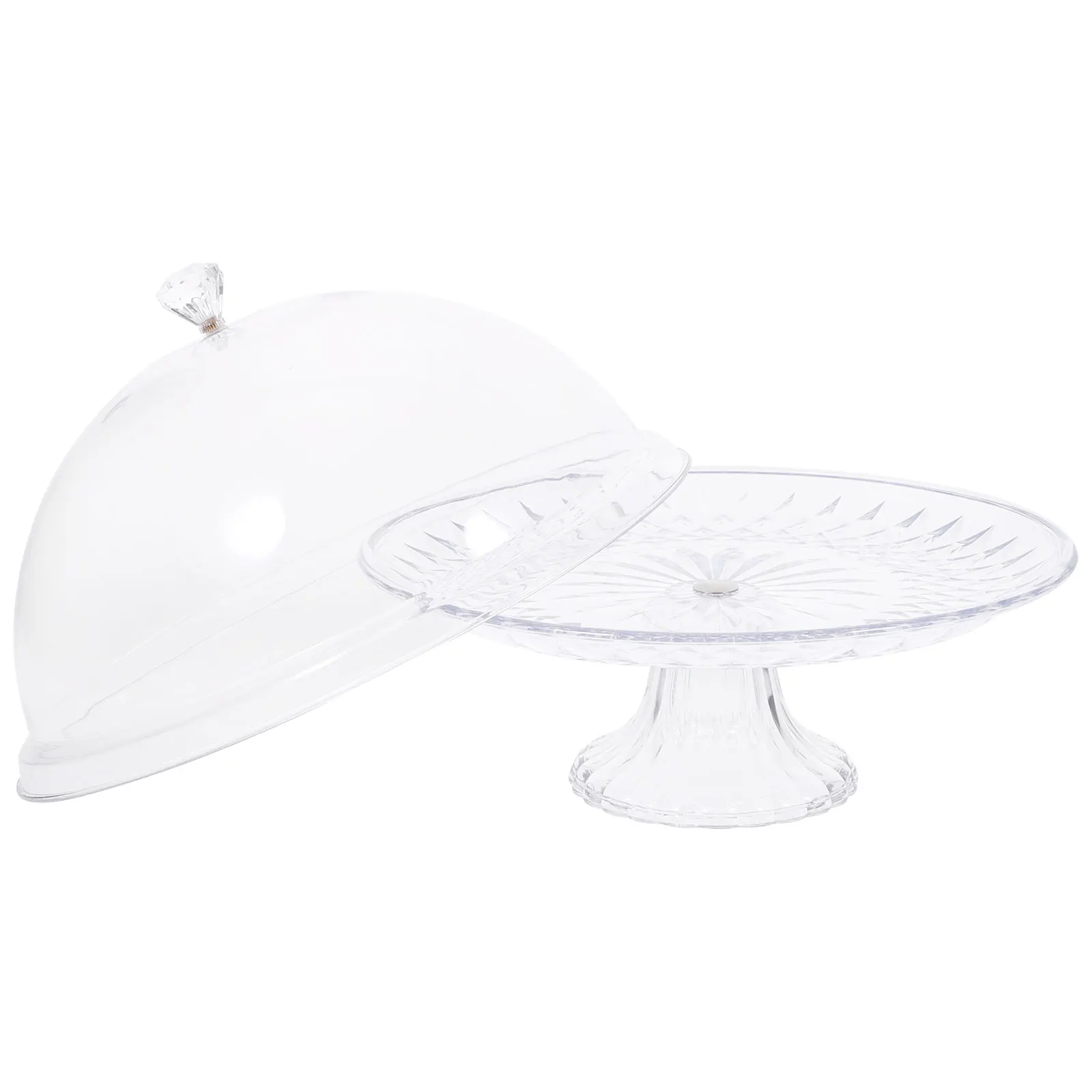 

Acrylic Cake Stand Dessert Tray Wear resistant Plate Snack Display Wedding Transparent Lid Preservation Fresh Multi function
