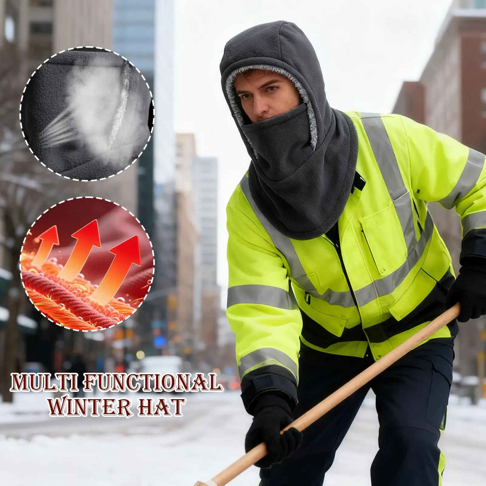 Full Face Cover Windproof Thermal Cycling Hat Motorcycle Cycling Neck Warmer for Women Skiing Snowboarding Sledding Skating