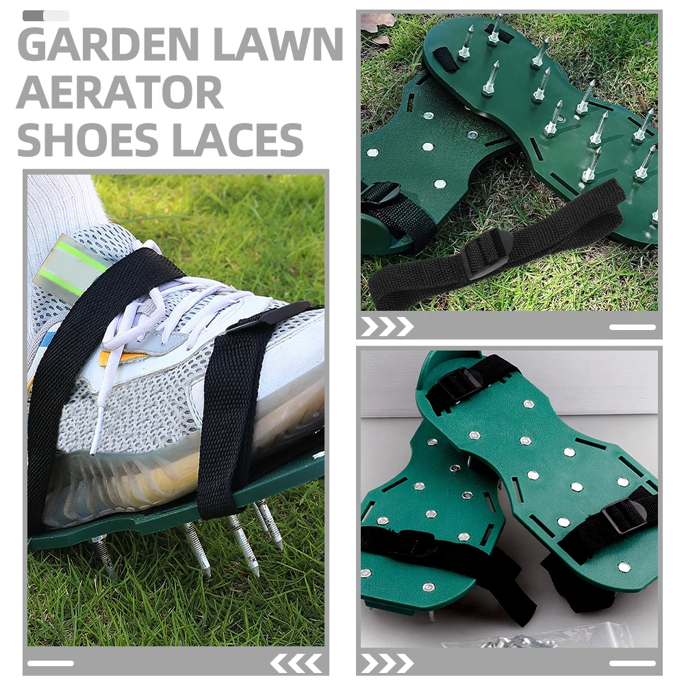 

16pcs Lawn Spike Laces Aerator Straps Garden Shoes Soil Yard Tool Nail Straw Sandals Durable Adjustable Grass Spiked Shoe Lace