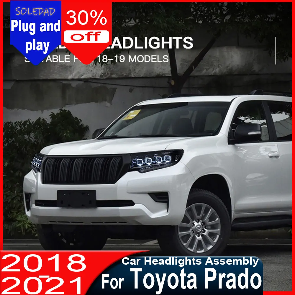 

Car headlight for Toyota Prado lc150 2018-2021 Land Cruiser Head Light DRL Turn Signal Low High Beam Projector Lens Accessories