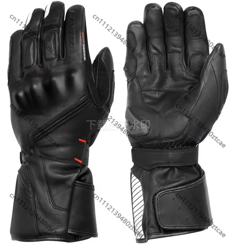 Cotton Padded Winter Motorcycle Waterproof Leather Gloves Warm Leather Thermal Gloves for Autumn Winter Use