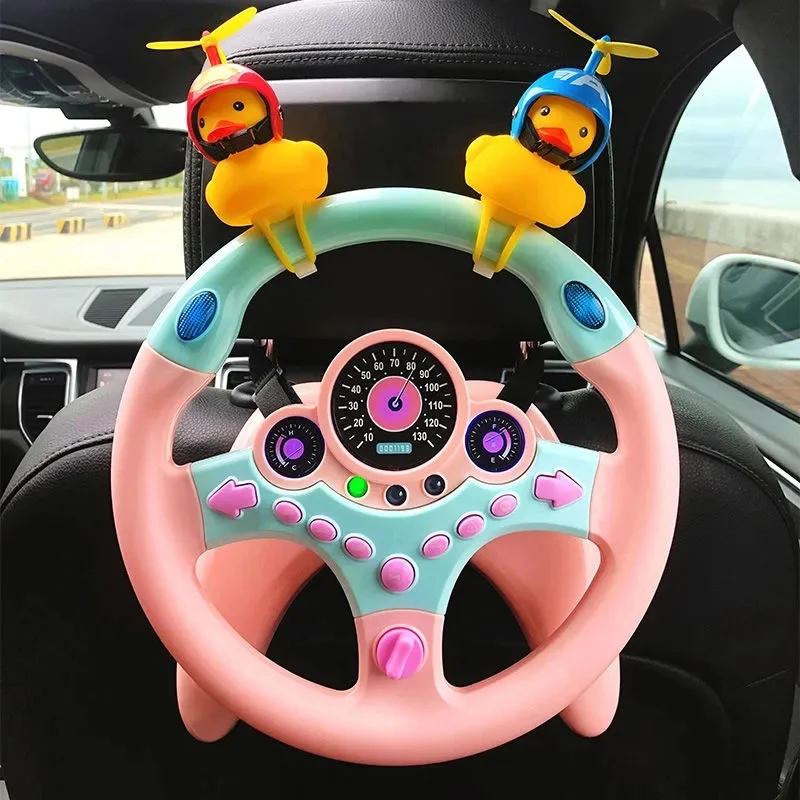 Simulated Driving Controller With Car Key Portable Steering Wheel Copilot Toy Children\'S Educational Sounding Funny Interactive