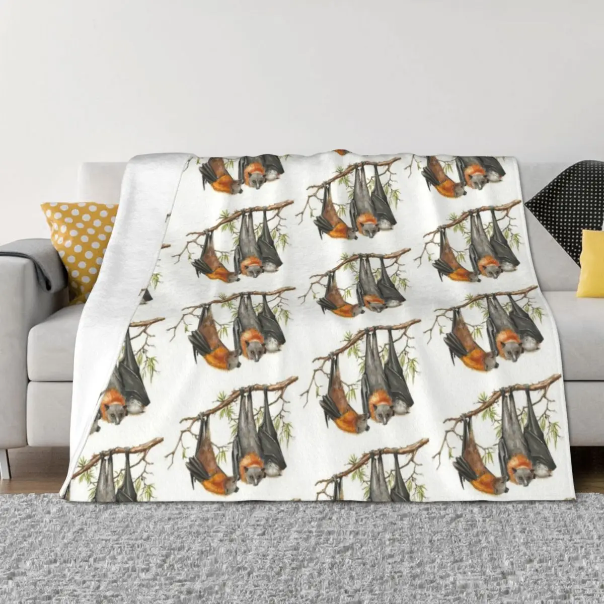 

Australian Grey-headed Flying-fox Throw Blanket Bed Warm Soft Plush Plaid Plush Blankets