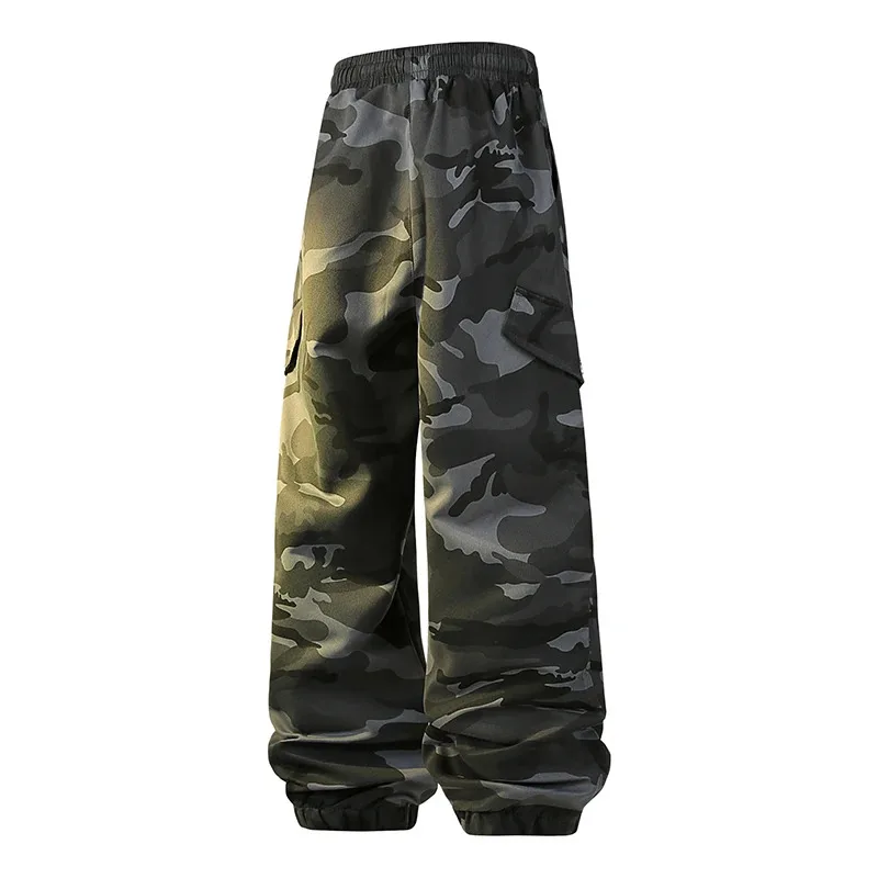

Men's pure cotton camouflage workwear American spring and autumn new plus size loose tapered trousers