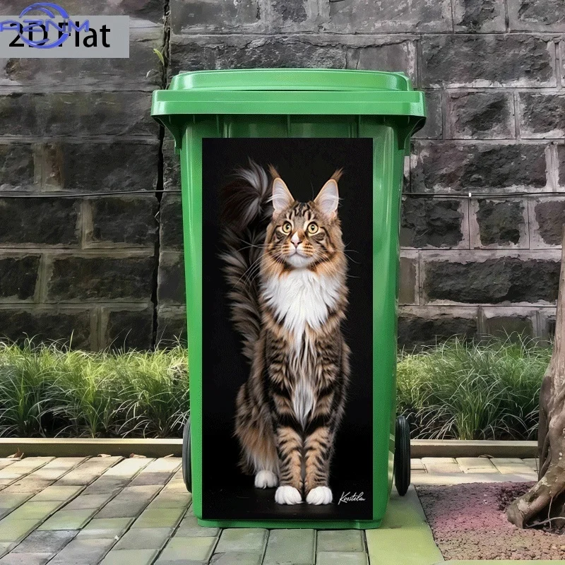 Household Waste Bin 2D Printed Art Decal Modern Ornament for Bin Facelift