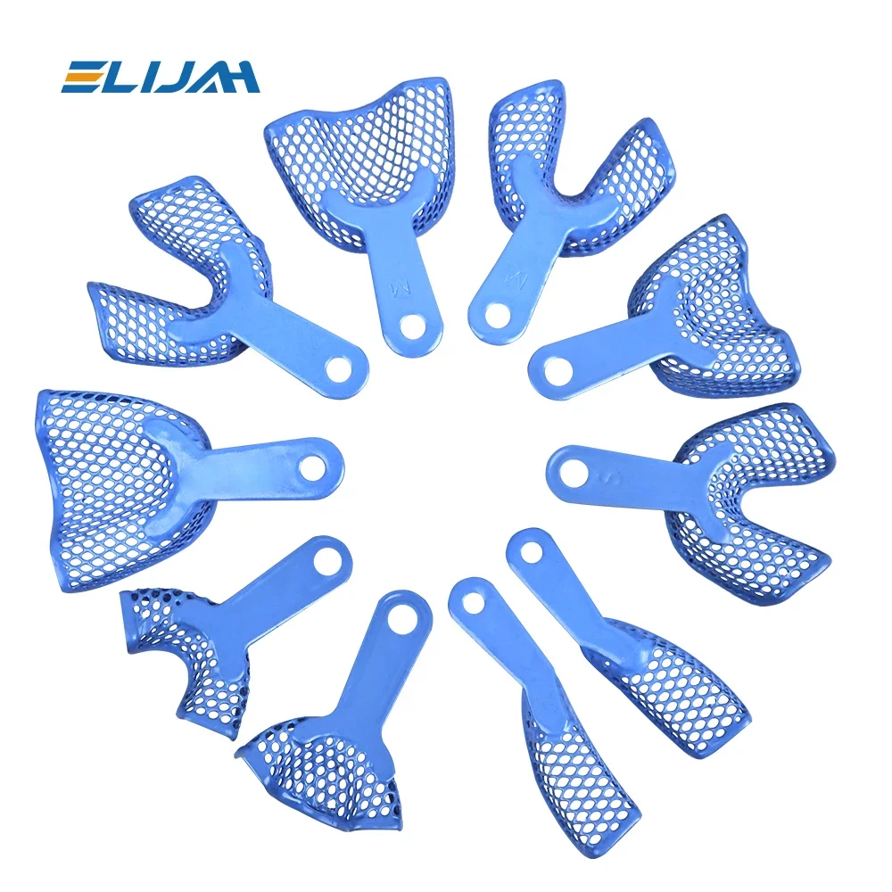 

ELIJAH 2Pcs Dental Plastic-Steel Tray Teeth Trays Dental Impression Trays Dental Oral Impression Trays Mesh Shape Dentist Tools