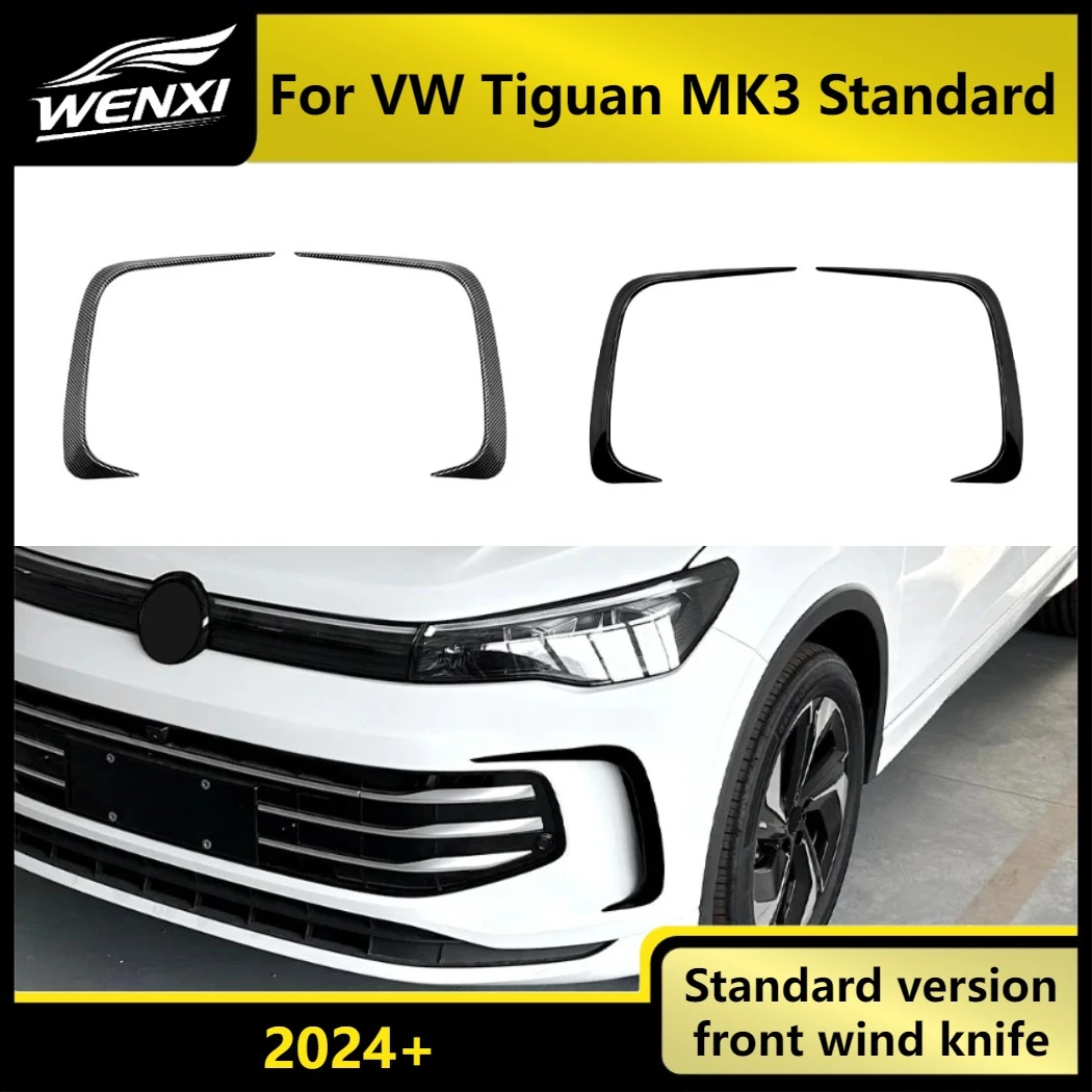 

Front Bumper Splitter Fog Light Canard Trim For VW Tiguan MK3 Standard Edition 2024+ ABS No Drill 3M Tape Car Styling