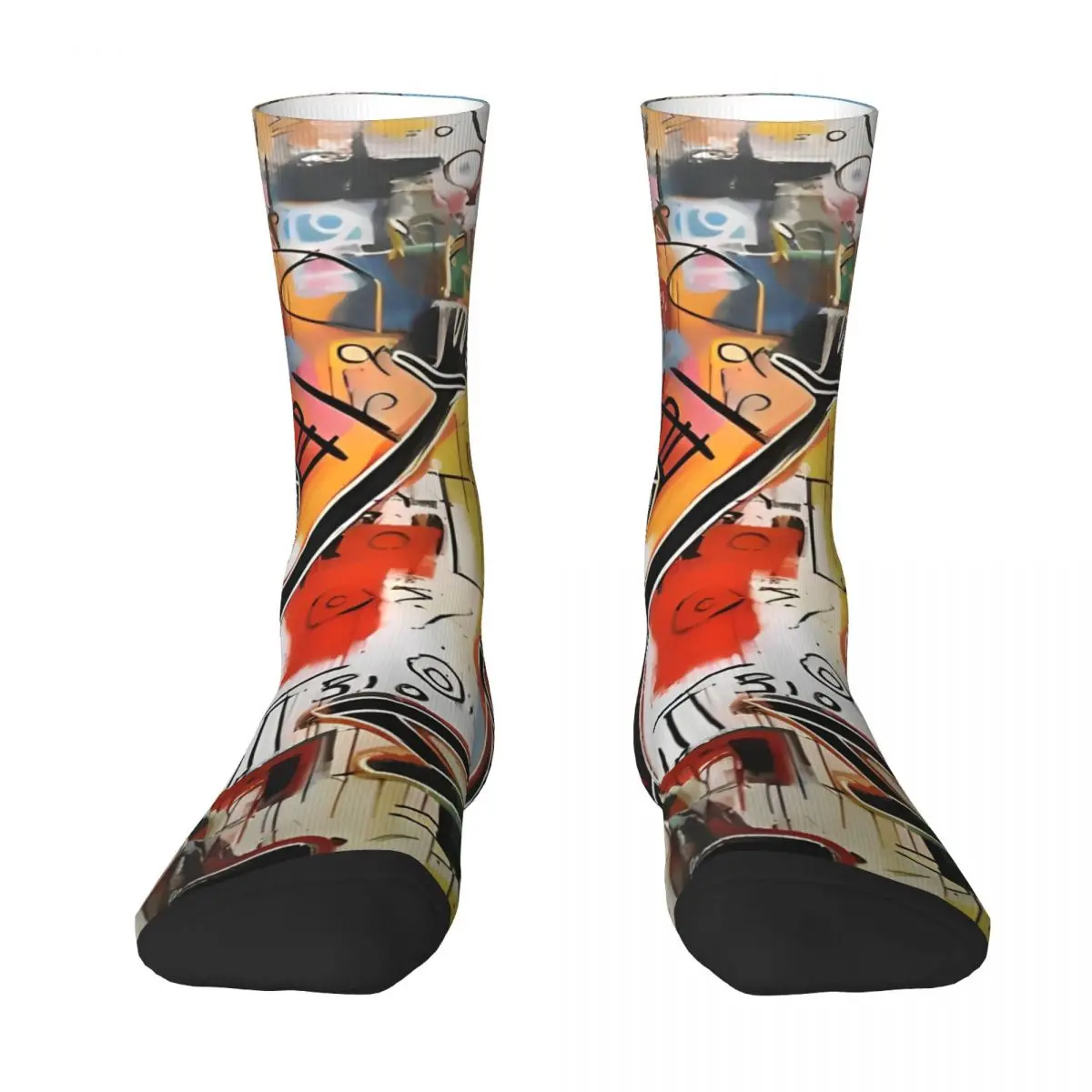 Street Graffiti Pattern Socks jean michel Funny Stockings Women Men Warm Soft Skateboard Socks Autumn Printed Anti-Slip Socks