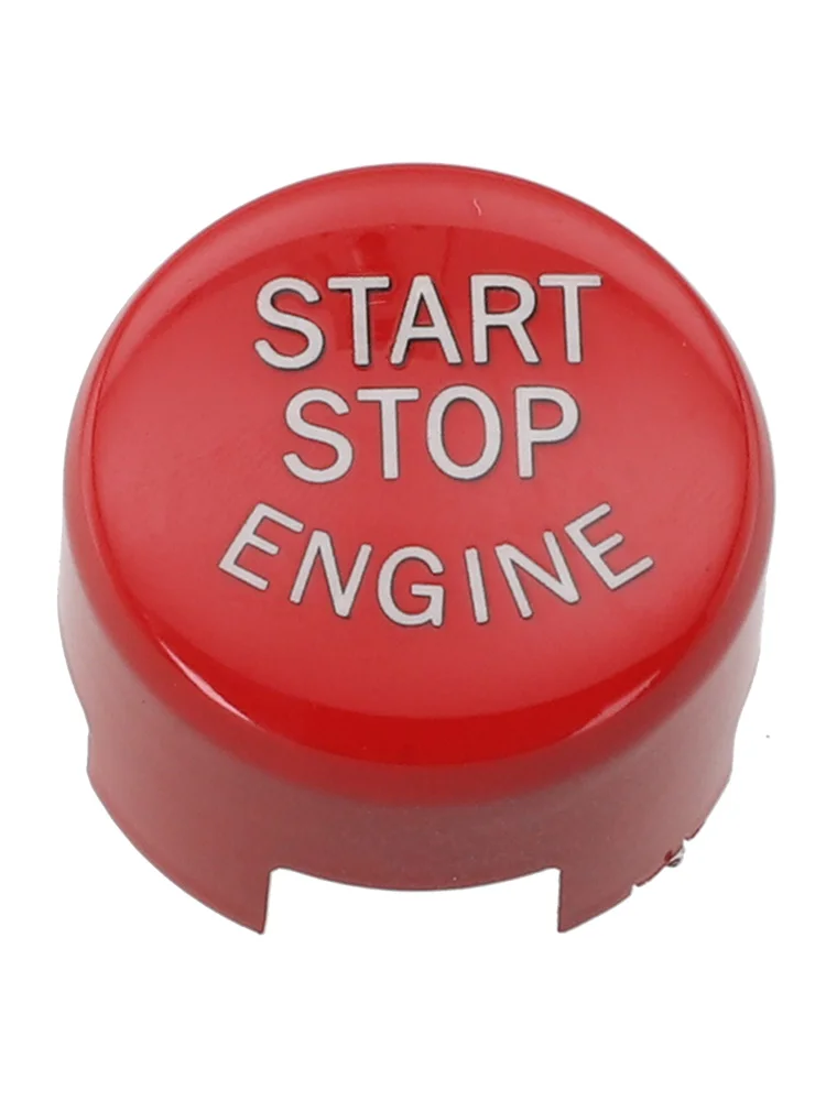 Vehicle\'s Front Panel Engine Start Stop Switch Red Start Button As Pictures ABS Plastic Material Sporty Design