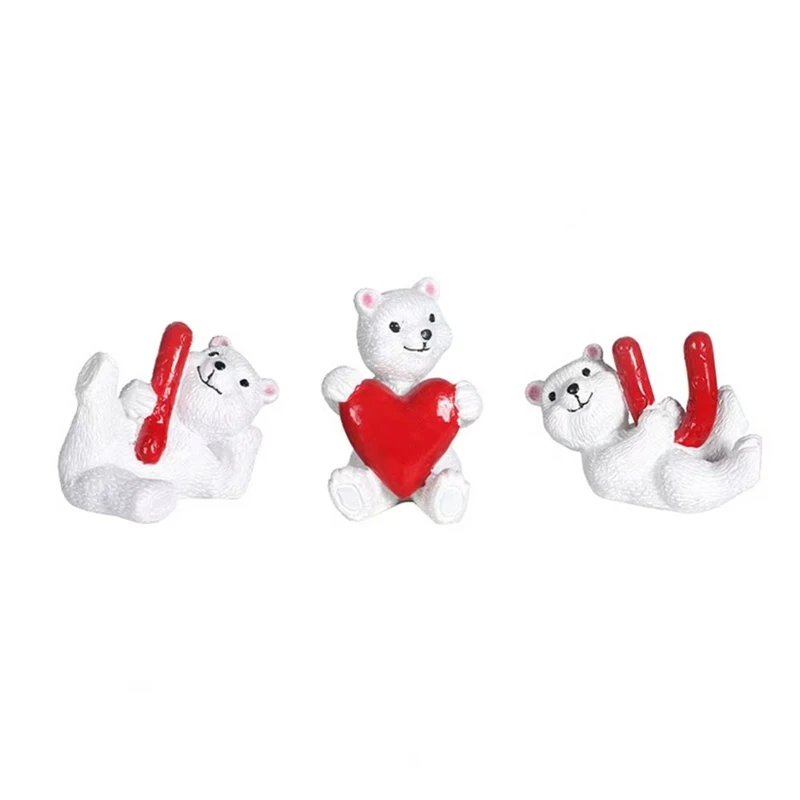 Cyber Furniture Love Affection Symbols Cartoon Love Bear Resin Figurines For Wedding Valentine's Day Decor Cute Table Centerpiec