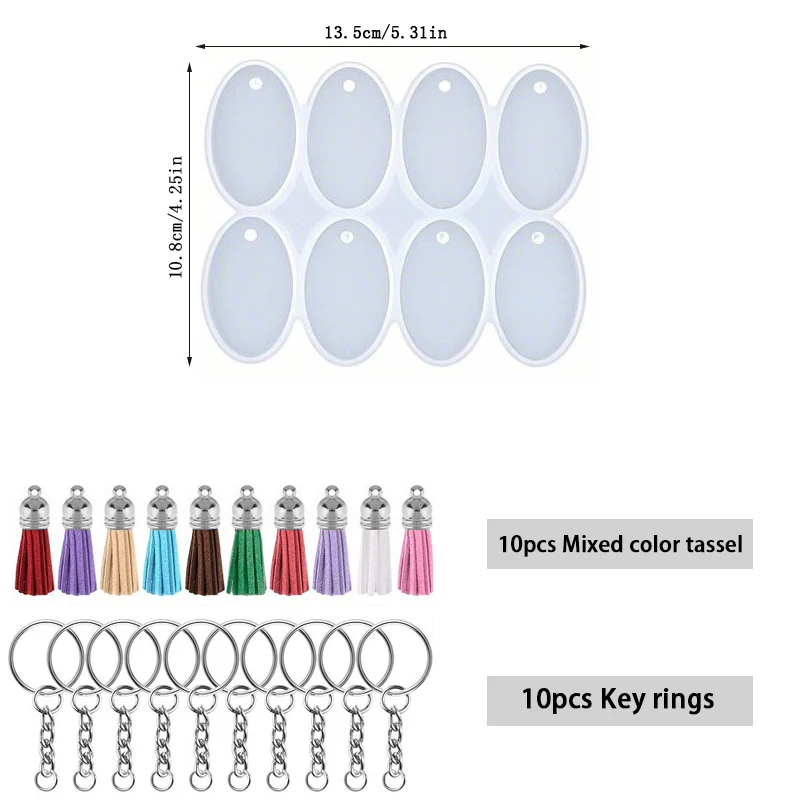 Silicone Resin Molds Set for DIY Keychain Jewelry Casting