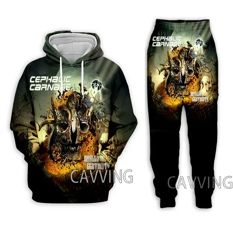 

New Fashion Women/Men's 3D Print CEPHALIC CARNAGE Rock Hooded Sweatshirts + Pants Trouser Suit Clothes Two-Pieces Sets