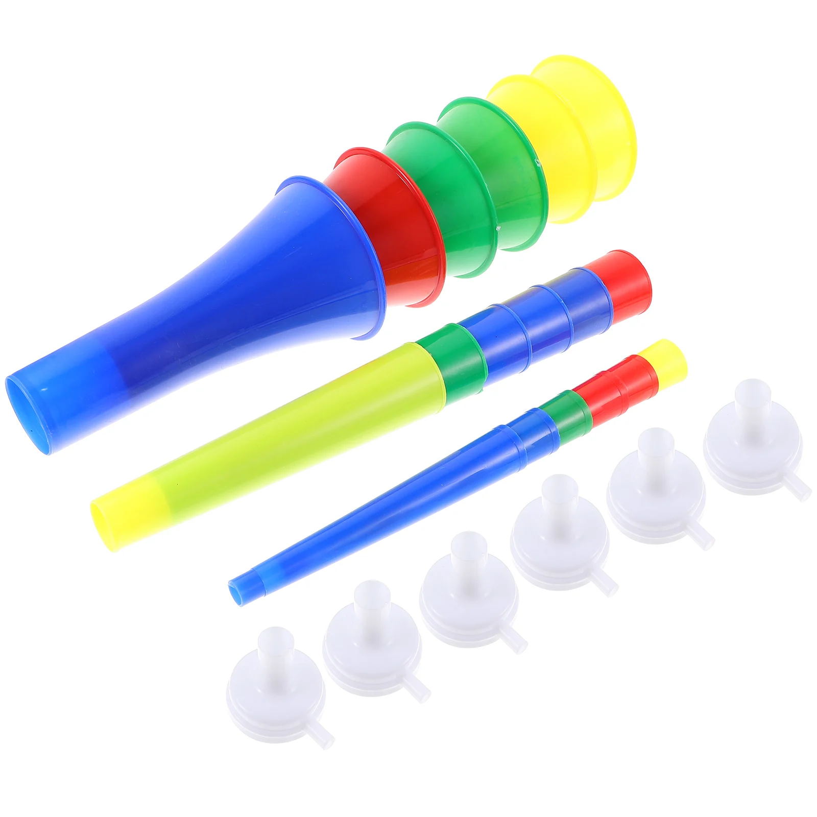 

6 Pcs Retractable Plastic Horns Bright Color Noisemakers for Sports Events Parties Kids Gifts Collapsible Trumpet Stadium