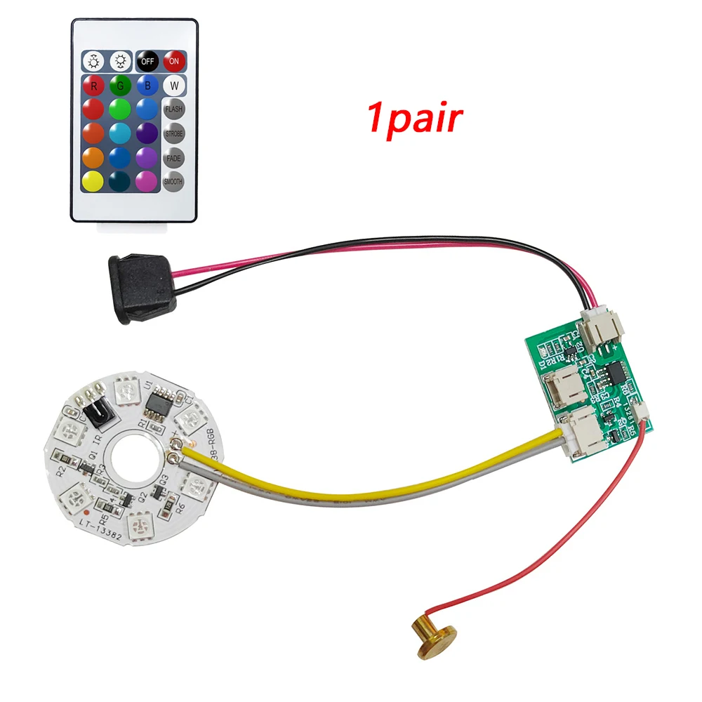 Panel lampu LED sumber cahaya DC3.7V, warna-warni gradien RGB kendali jarak jauh perubahan warna ganda dengan saklar sentuh ON/OFF isi daya Typec