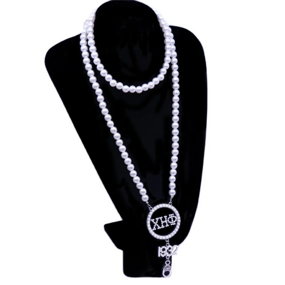 Party Wear Popular Women Service Since 1932 Greek Letter CHI ETA PHI Sorority Pearl Necklace