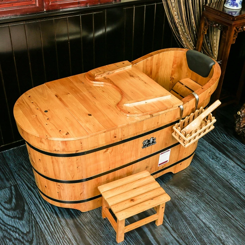 Vietnamese High Quality Indoor Freestanding  Hot Tub Antique Wooden Bathtub For Hotel Spa with Very Good Price