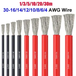 Tinned Copper Soft Silicone Cable Heat Resistant Red Black 18 16 14 12 10 8 6 4 AWG for Car Solar Battery Drones LED Lighting EV