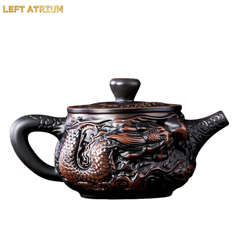 Jianshui Clay Purple Pottery Teapot Hand Painted Antique Relief Teapot Household Teapot Kungfu Tea Set Kettle