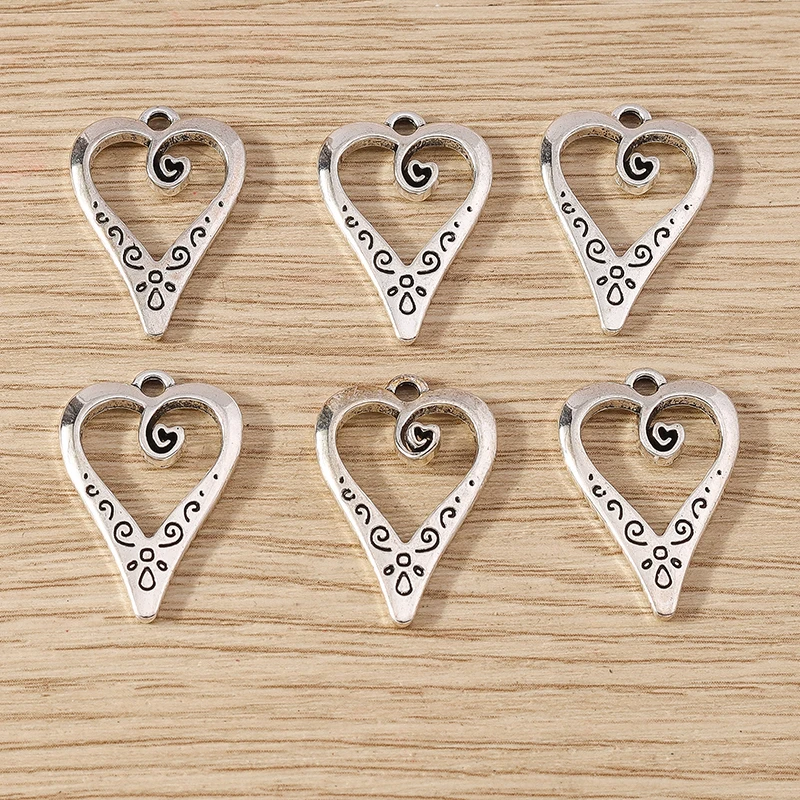 20 stücke 14x16mm niedlichen Gold Silber Farbe Legierung Liebe Herz Charms Anhänger für Schmuck Herstellung Ohrringe Halsketten Armbänder DIY Geschenke – Detail 9