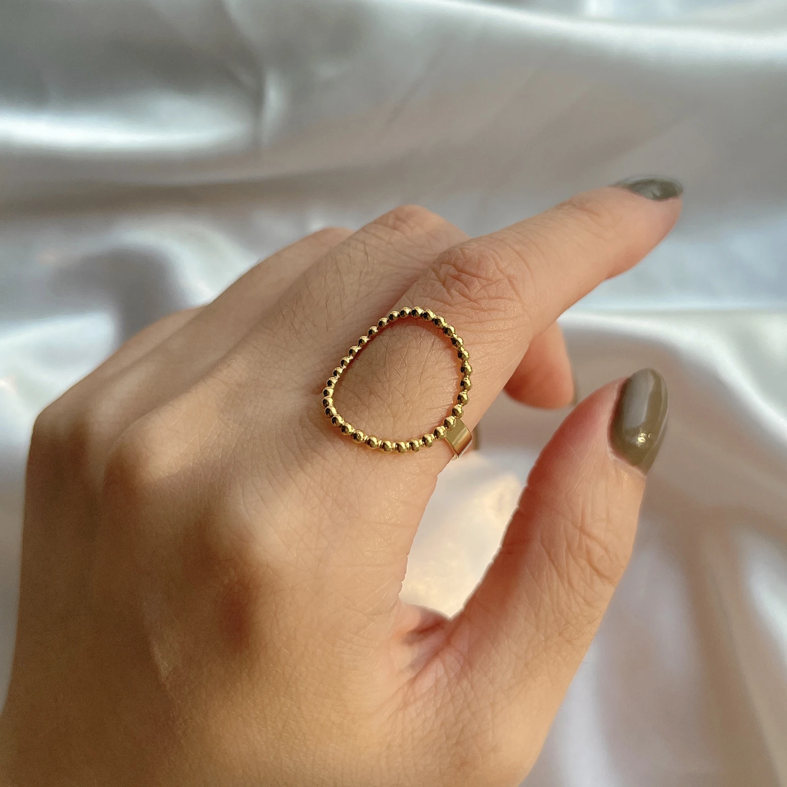 Skyrim Edelstahl Frauen Ringe Geometrische Herz Ästhetische Einstellbare Offene Finger Ring Fashion Party Schmuck Geschenke Großhandel – Detail 17